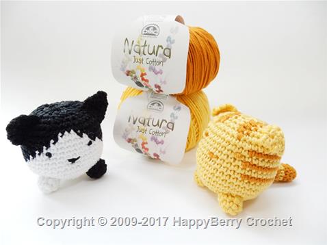Crochet Cube Cat - Tabby and B&W