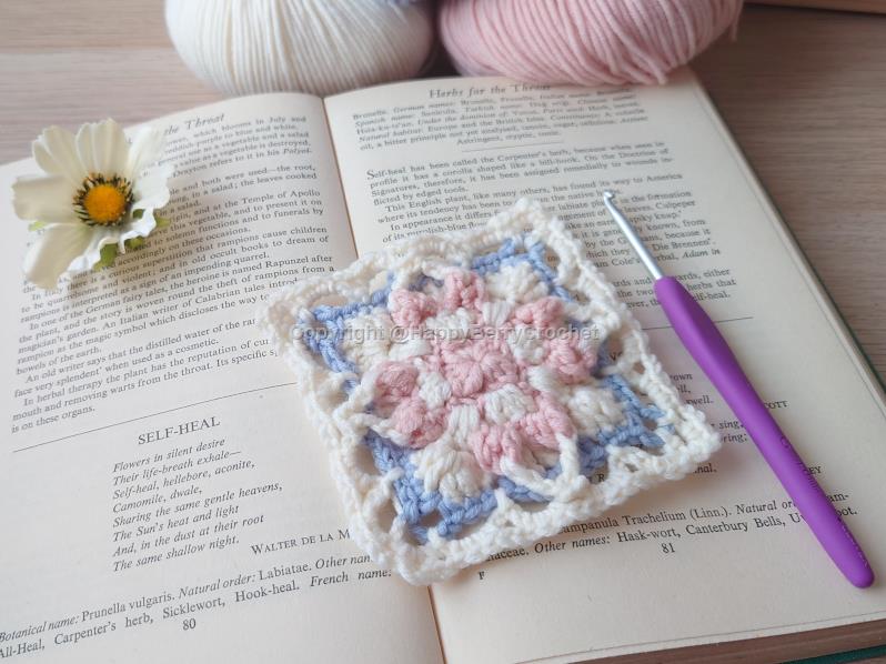 Cherry Berry Granny Square