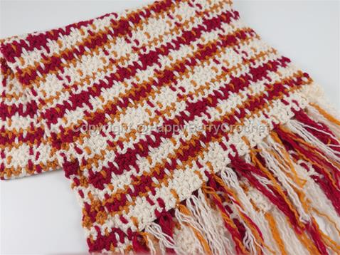 Tartan Plaid Crochet Scarf & Headband