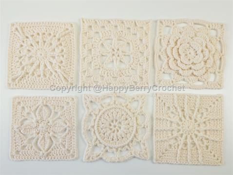 6 Vintage Contemporary Granny Squares - Series 3 Intermediate