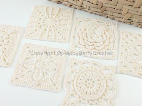 6 Vintage Contemporary Granny Squares - Series 3 Intermediate