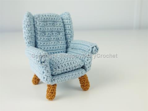 Crochet Dolls House Armchair